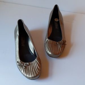 Raffini silver slip on  flat shoes-sz 7